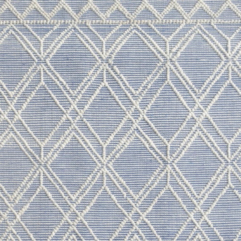 8' X 11' Blue and Ivory Geometric Handmade Area Rug