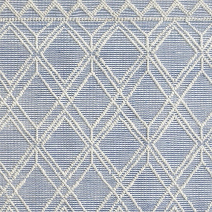 8' X 11' Blue and Ivory Geometric Handmade Area Rug