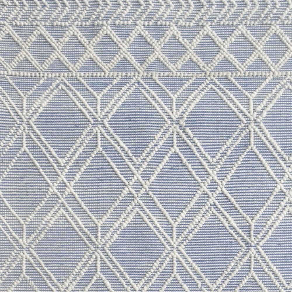 9' X 13' Blue Ivory Tribal Geometric Pattern Area Rug