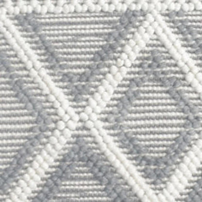 6' X 9' Gray and Ivory Geometric Handmade Area Rug