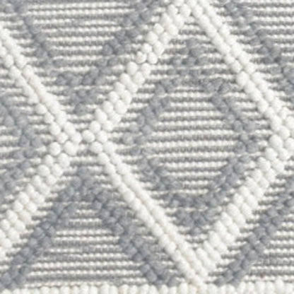 8' X 11' Gray and Ivory Geometric Handmade Area Rug