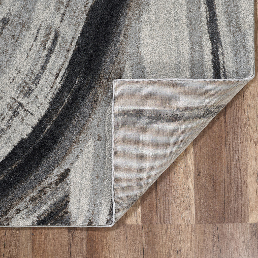 3' X 5' Gray and Ivory Abstract Area Rug