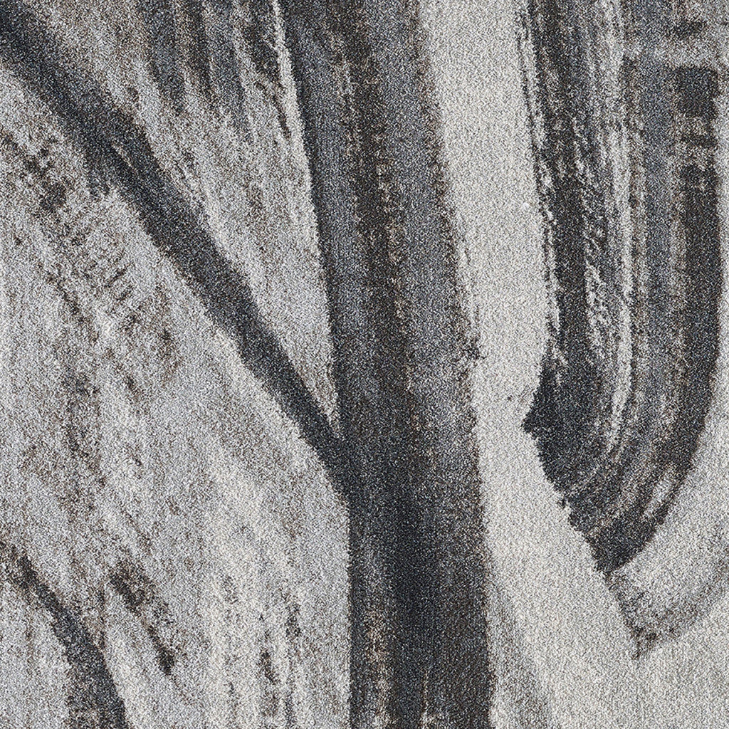 8' x 11' Gray and Ivory Abstract Area Rug