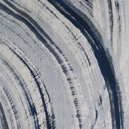 3' X 5' Ivory and Blue Abstract Area Rug