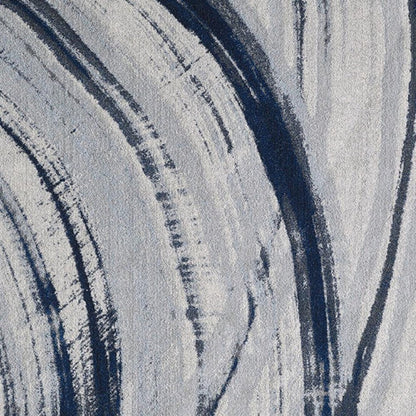 3' X 5' Ivory and Blue Abstract Area Rug