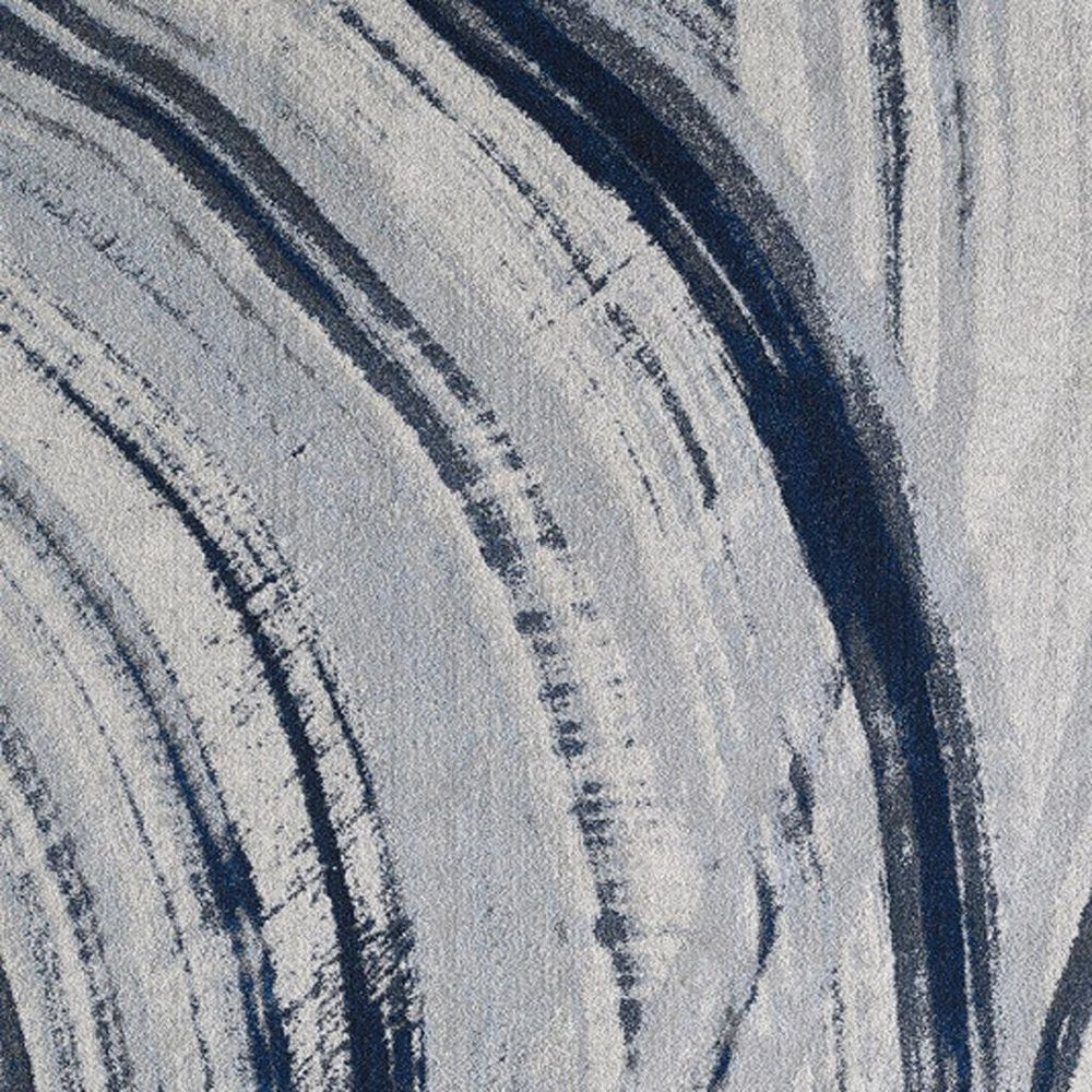 3' X 5' Ivory and Blue Abstract Area Rug