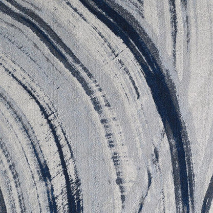 3' X 5' Ivory and Blue Abstract Area Rug