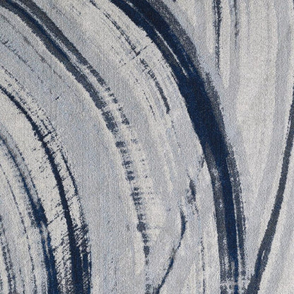 3' X 5' Ivory and Blue Abstract Area Rug