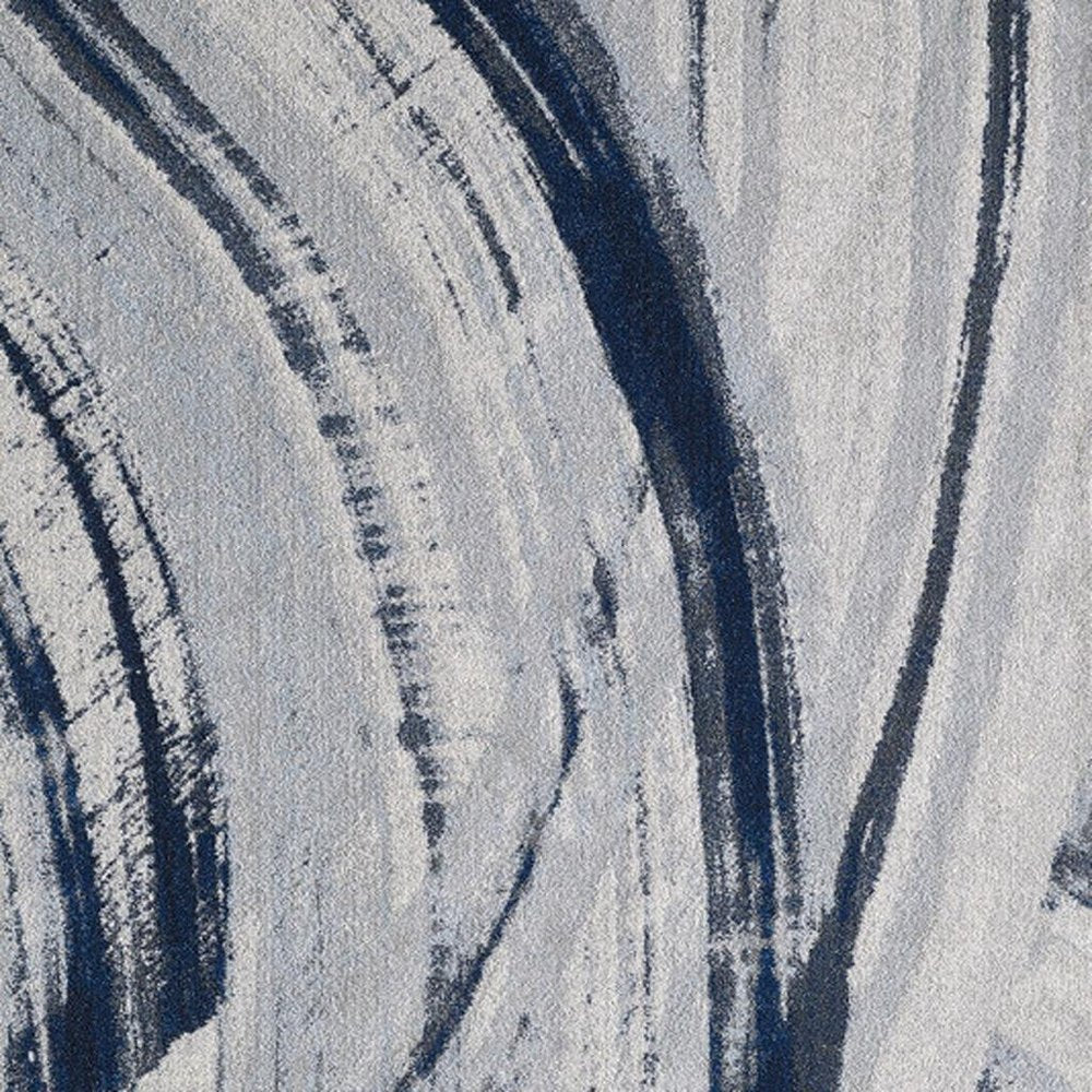 3' X 5' Ivory and Blue Abstract Area Rug