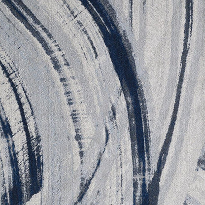 3' X 5' Ivory and Blue Abstract Area Rug