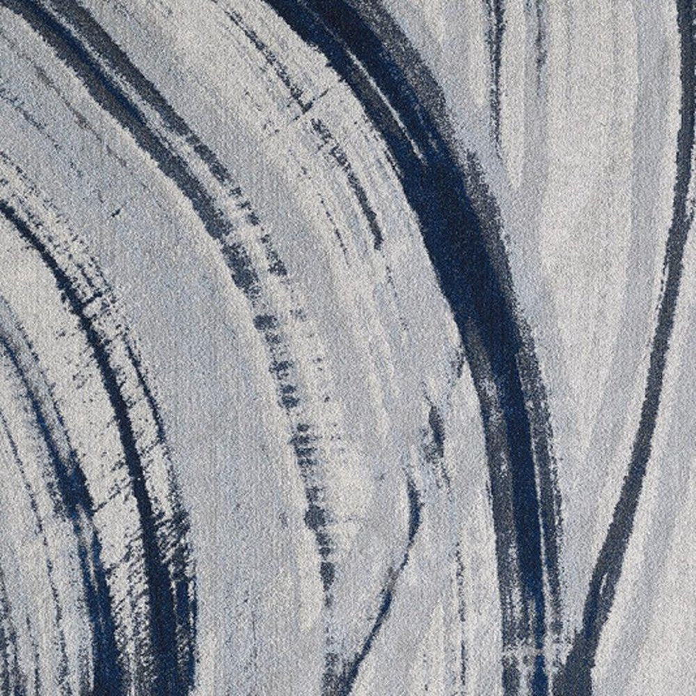 5' X 8' Ivory and Blue Abstract Area Rug