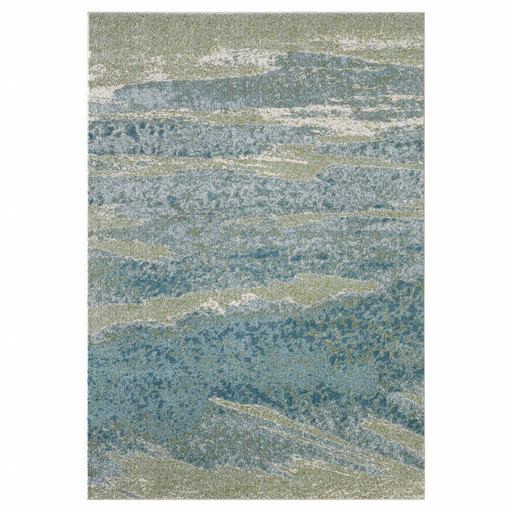 5' X 8' Blue Abstract Area Rug