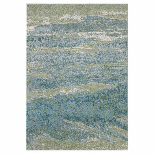 5' X 8' Blue Abstract Area Rug