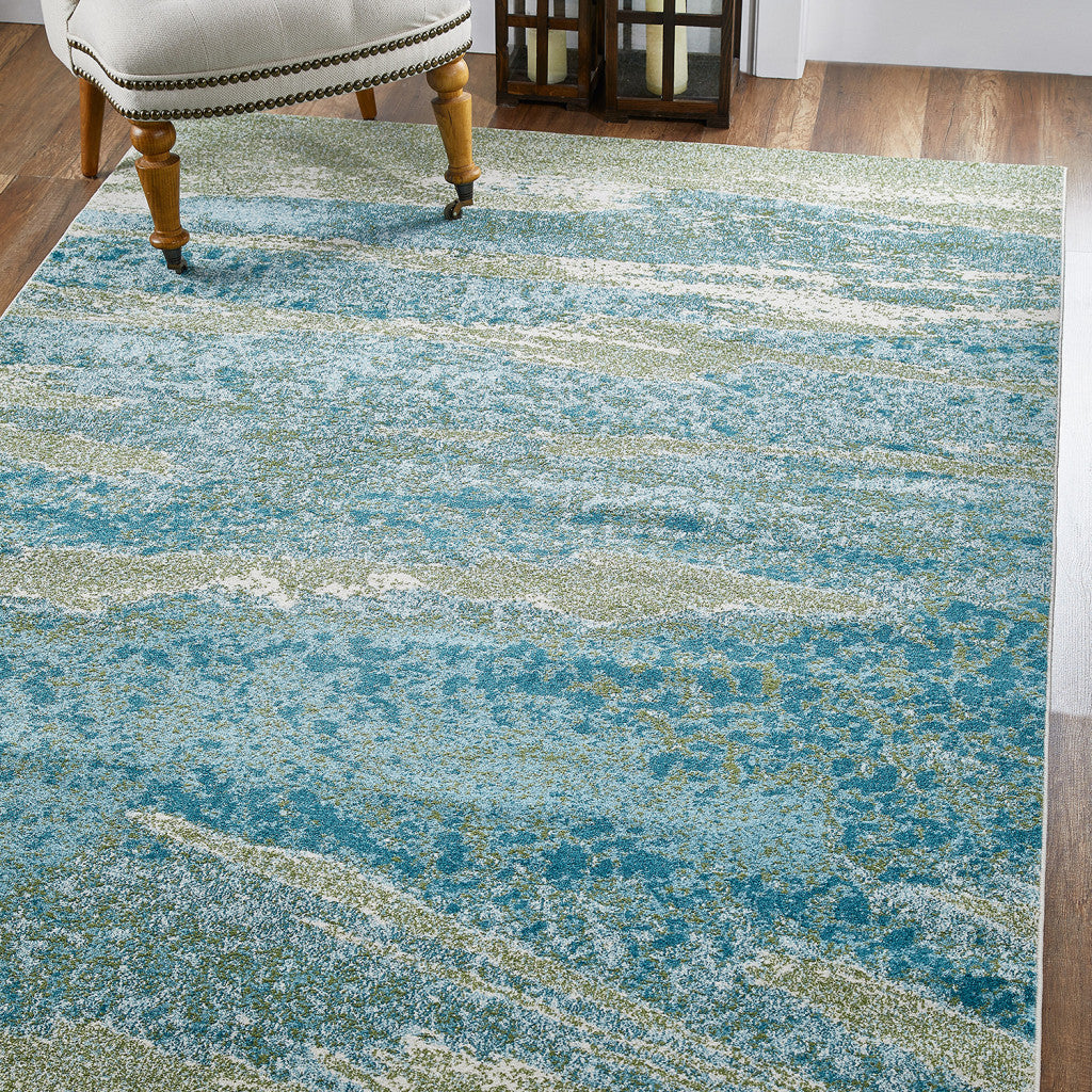 5' X 8' Blue Abstract Area Rug