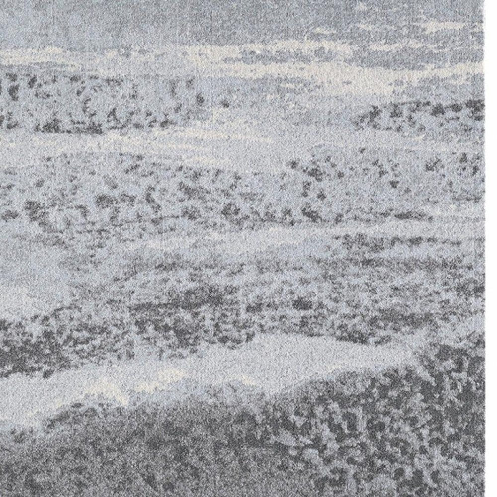 3' X 5' Blue and Gray Abstract Area Rug