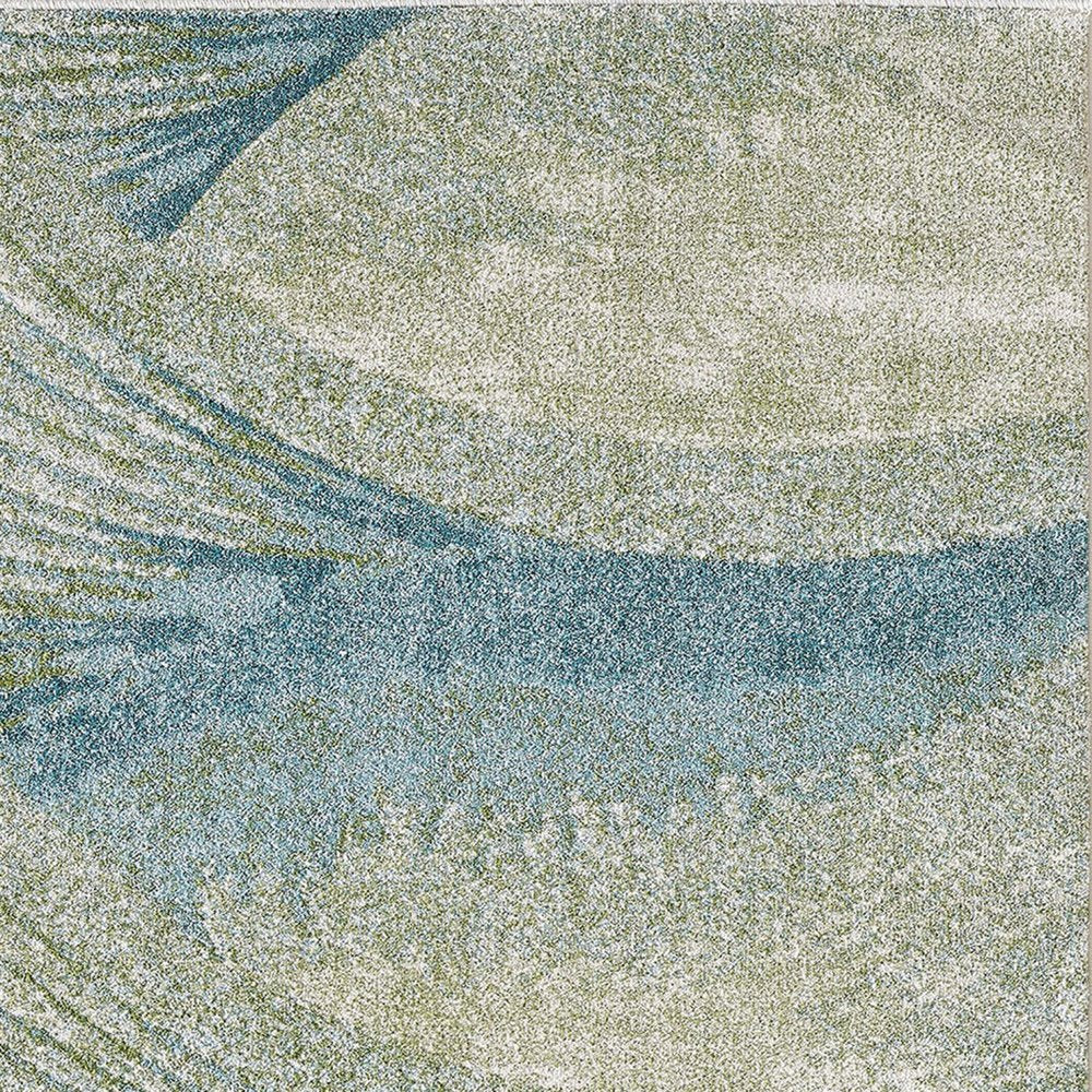 5' X 8' Beige Blue And Sage Abstract Area Rug