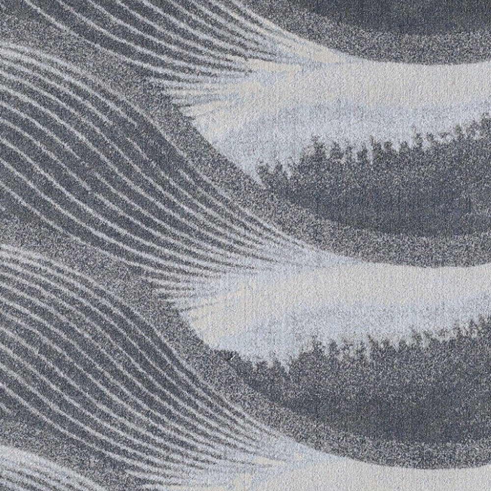 3' X 5' Blue and Gray Abstract Area Rug