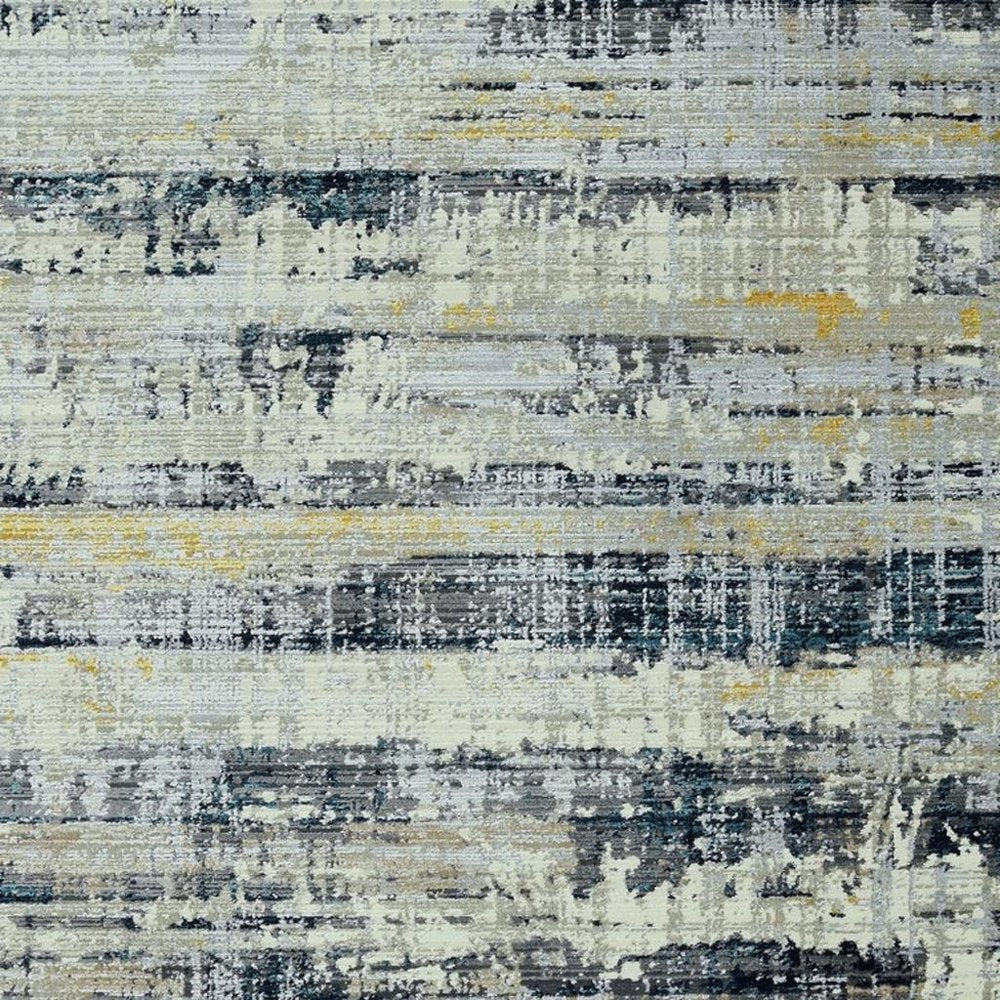 4' X 6' Blue And Gray Abstract Area Rug