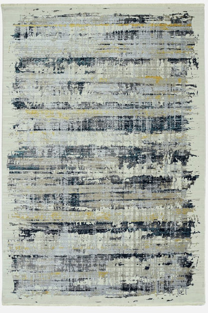 4' X 6' Blue And Gray Abstract Area Rug