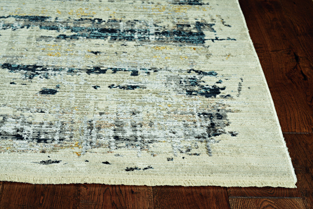 4' x 6' Blue Abstract Area Rug