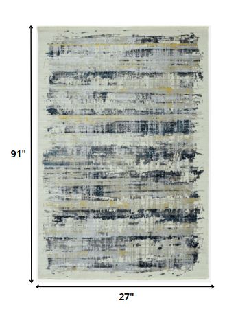 4' X 6' Blue Abstract Area Rug