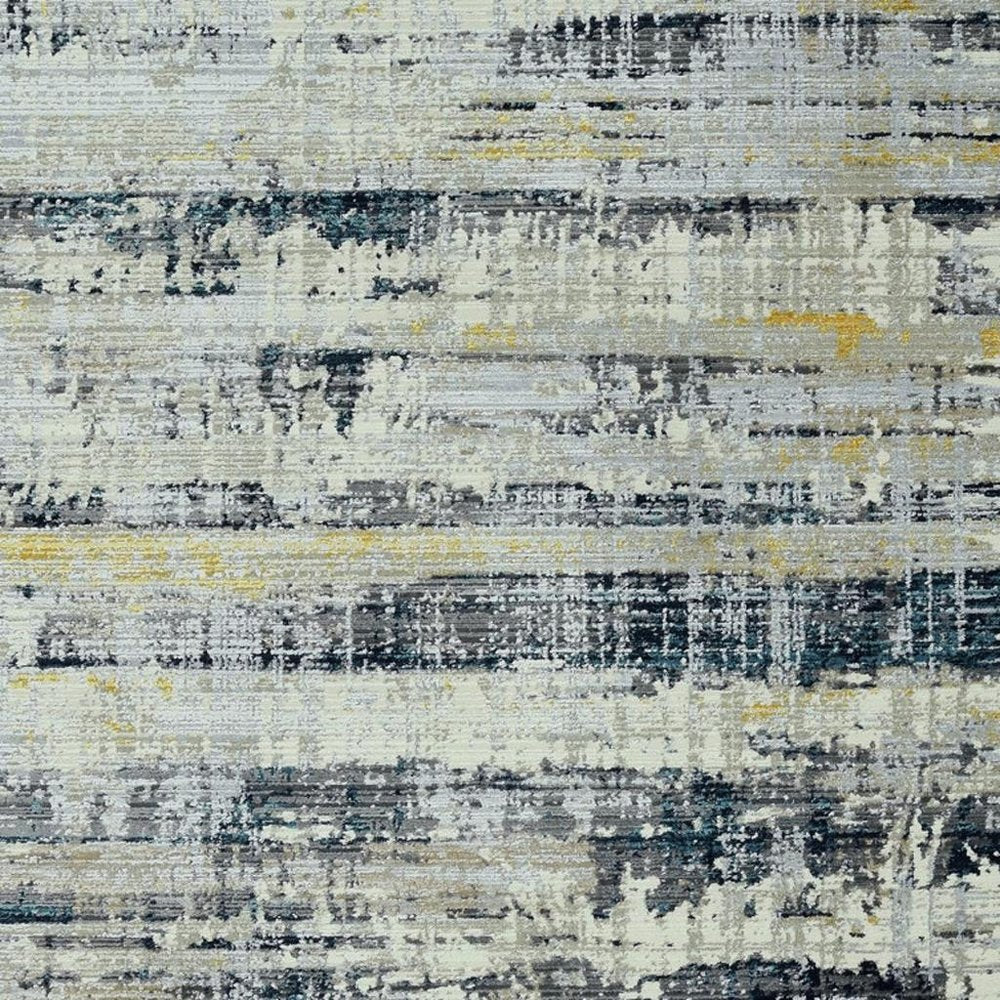 4' X 6' Blue And Gray Abstract Area Rug