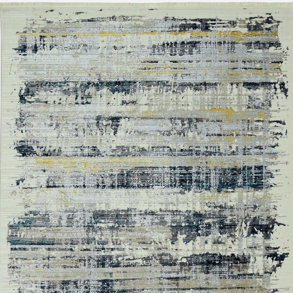 4' X 6' Blue And Gray Abstract Area Rug
