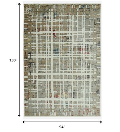 8' x 11' Ivory Abstract Area Rug