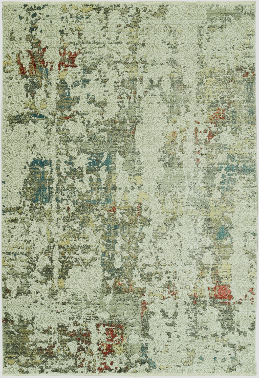 5' X 8' Ivory Abstract Area Rug