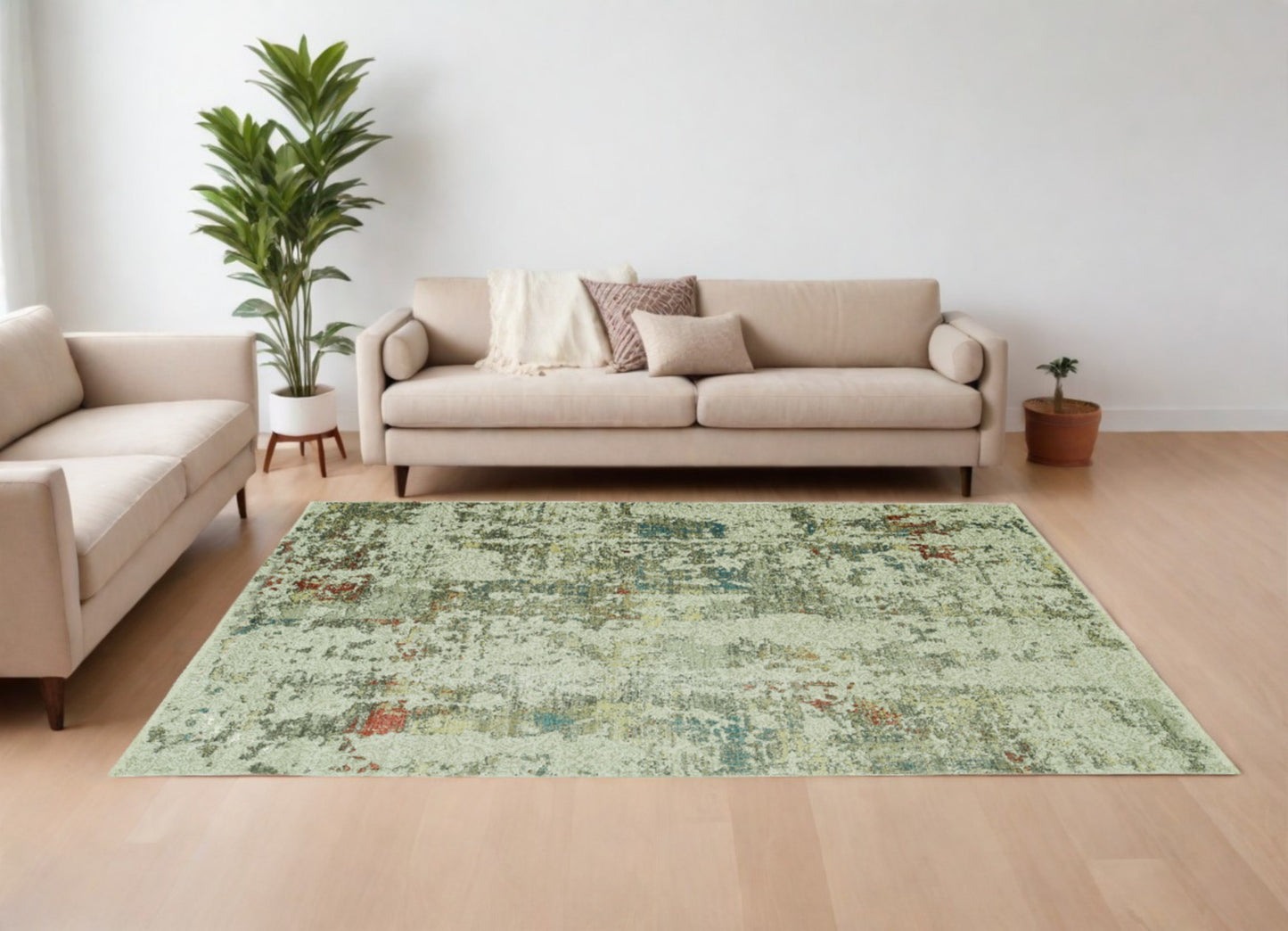 8' X 11' Ivory Abstract Area Rug