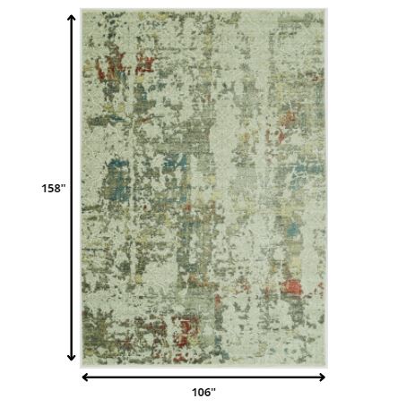 9' X 13' Ivory Abstract Area Rug