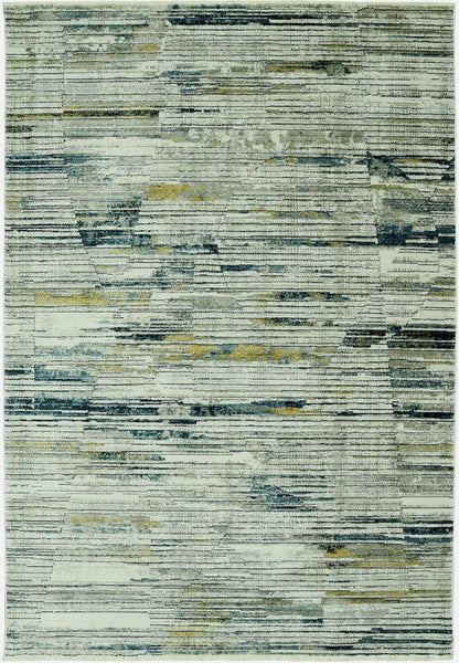 4' X 6' Ivory And Blue Abstract Area Rug