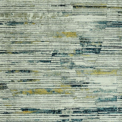 4' X 6' Ivory And Blue Abstract Area Rug