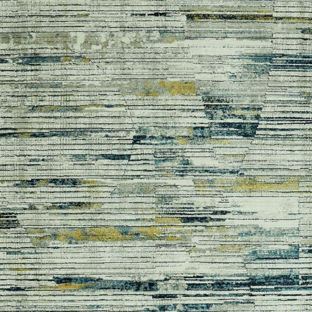 4' X 6' Ivory And Blue Abstract Area Rug