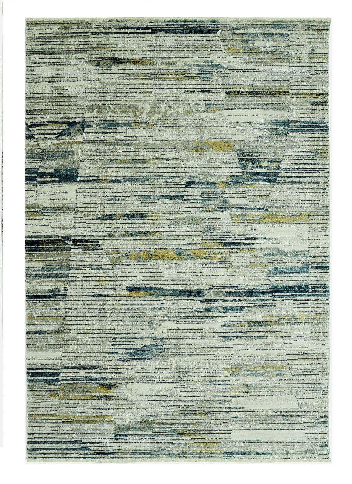 5' X 8' Ivory and Blue Abstract Area Rug