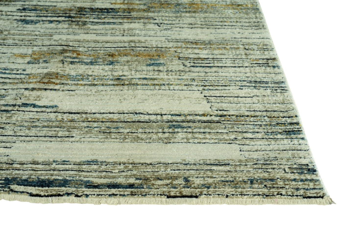 8' X 11' Ivory and Blue Abstract Area Rug