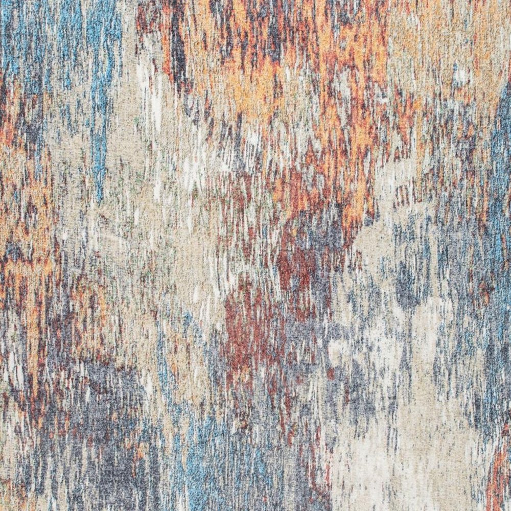 8' X 10' Blue and Beige Abstract Area Rug