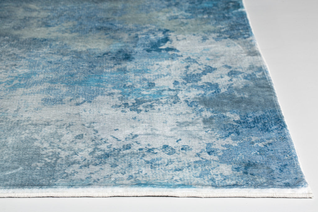 5' X 8' Blue Abstract Area Rug