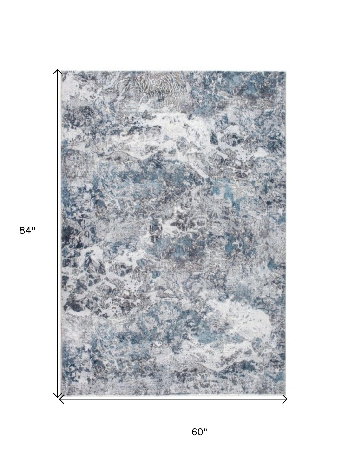 5' X 8' Gray Blue Abstract Galaxy Area Rug