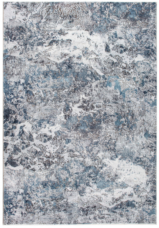 6' x 9' Blue and Gray Abstract Area Rug