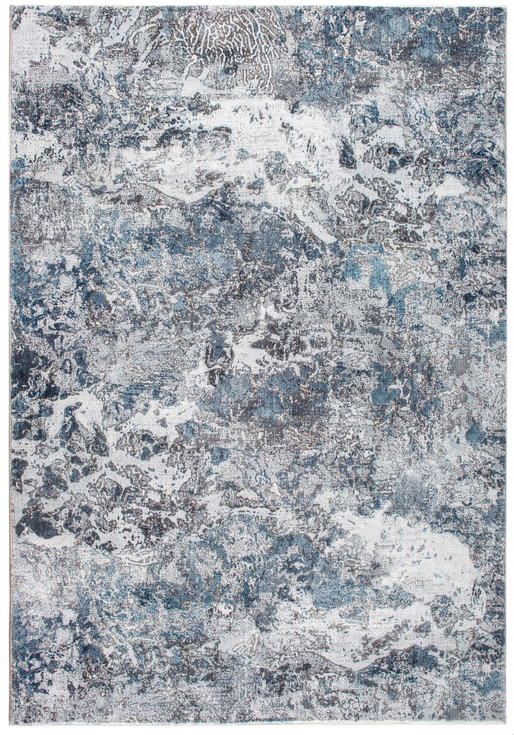 6' X 9' Blue and Gray Abstract Area Rug