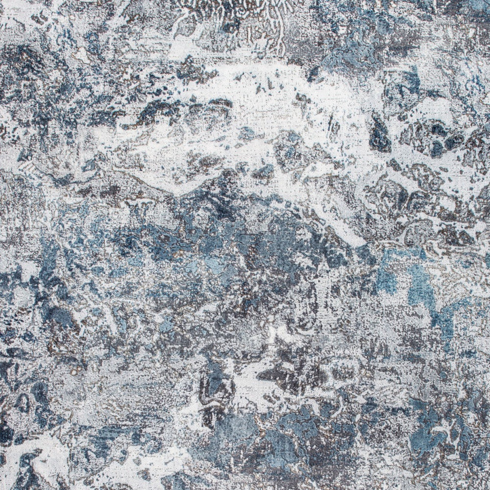 6' X 9' Blue and Gray Abstract Area Rug