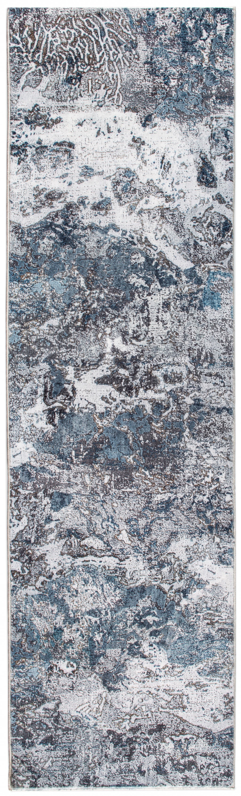 6' X 9' Blue and Gray Abstract Area Rug