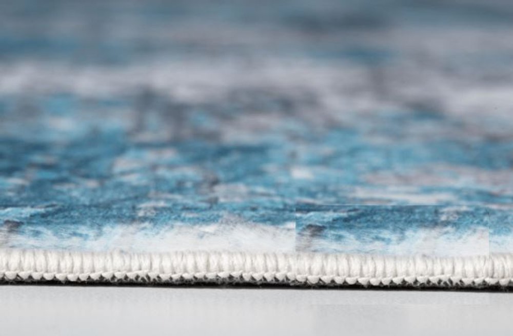 5' X 8' Blue Gray Abstract Cuboid Modern Area Rug