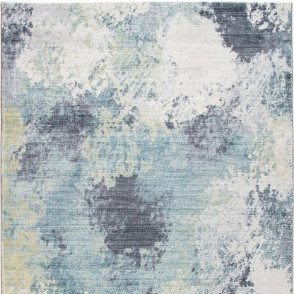 8' X 10' Blue and Ivory Abstract Area Rug