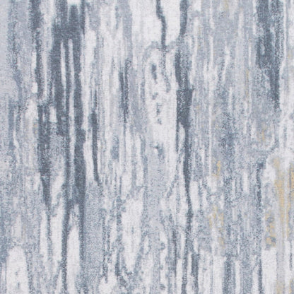 8' Gray And Ivory Abstract Runner Rug