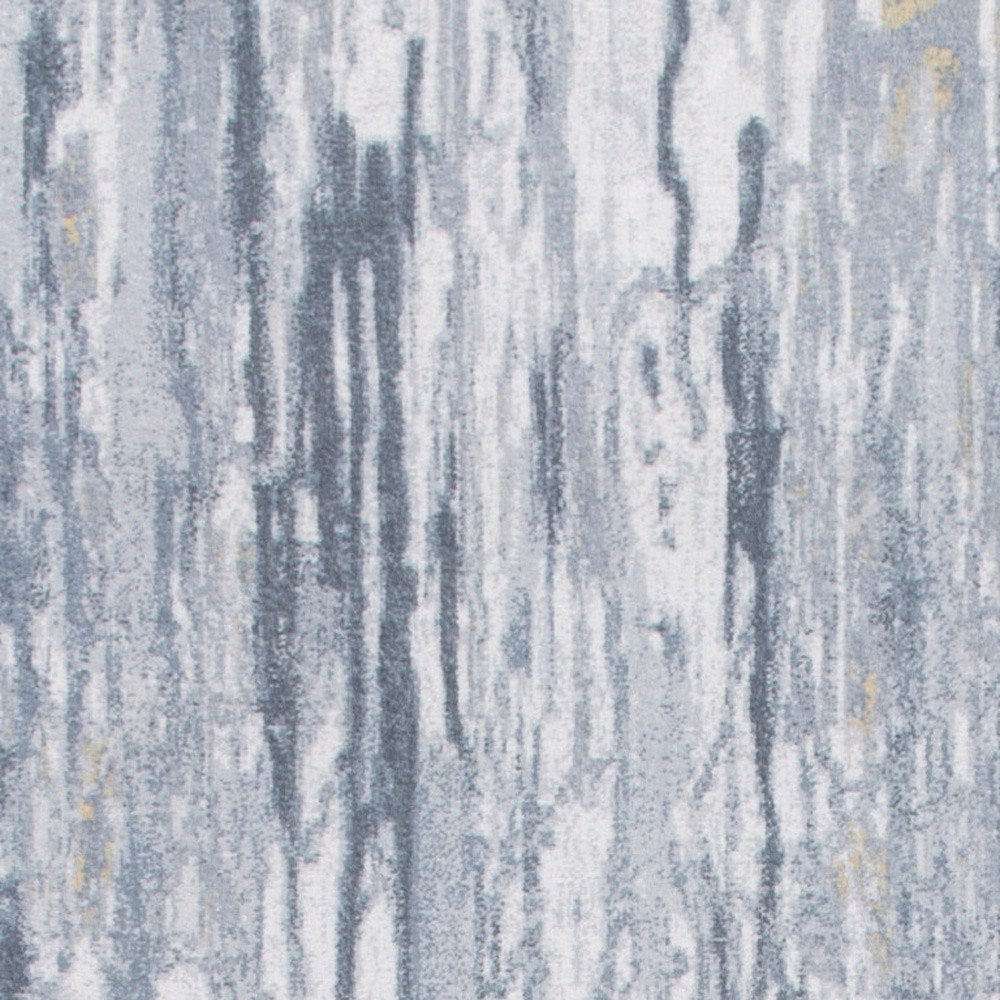 8' Gray And Ivory Abstract Runner Rug