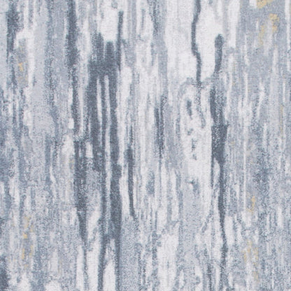 8' Gray And Ivory Abstract Runner Rug