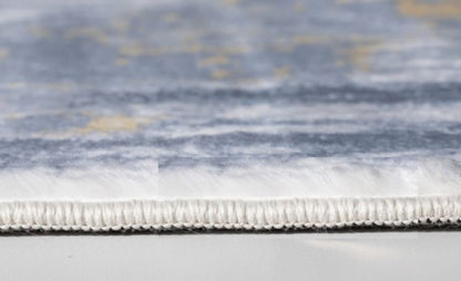 8' Gray And Ivory Abstract Runner Rug