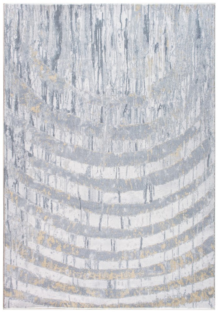 5' X 8' Gray And Ivory Abstract Area Rug